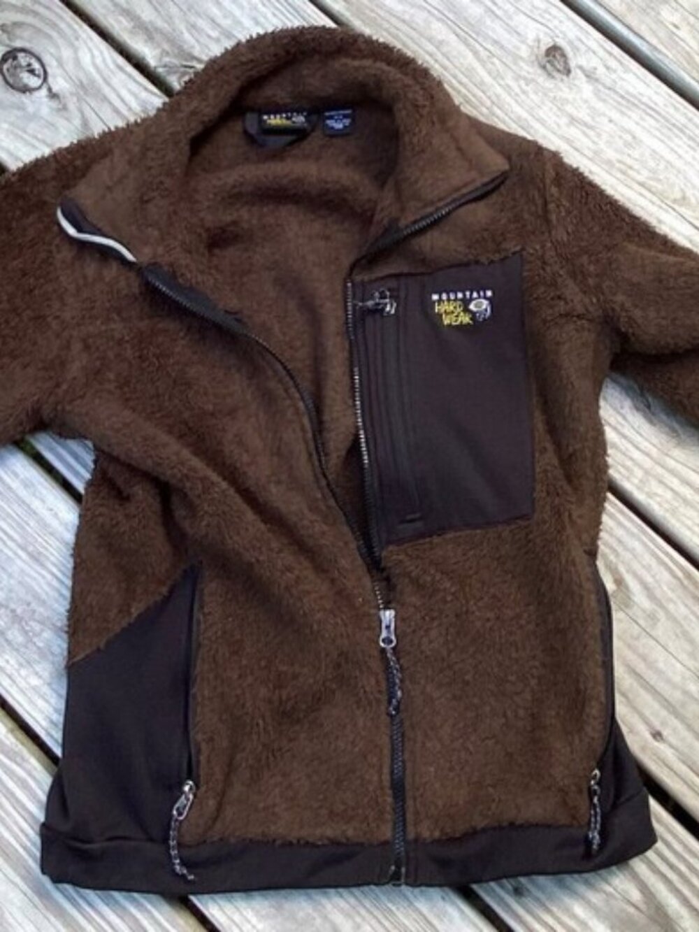 Fleece Mountain Hardwear Brown Monkey Womens Full Zip Jacket Medium Outdoor Hike